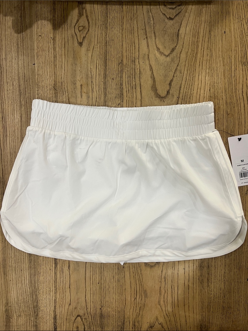 Women’s White Performance Shorts Skirt with Elastic Waist